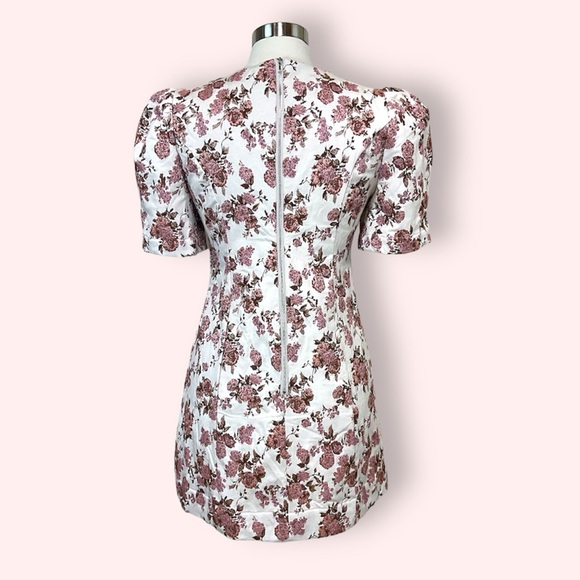 Anthropologie En Saison My World Blush Pink Floral Print Jacquard Mini D… - Picture 6 of 10